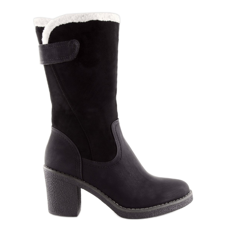 Botas pretas para mulheres estáveis ​​T132 pretas preto