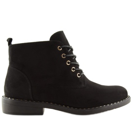 Sapatos pretos com cordões T210 pretos