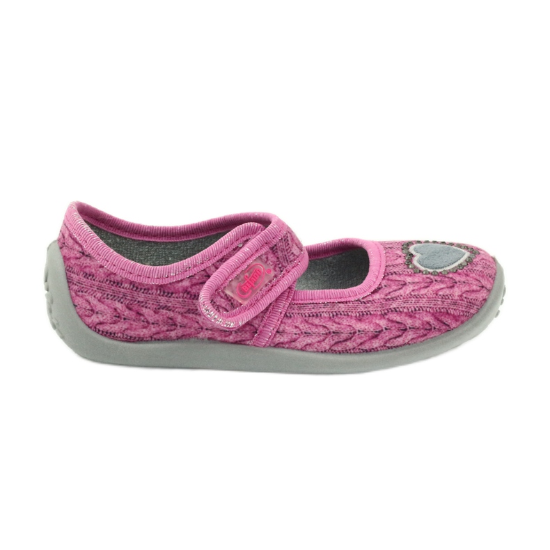 Sapatos infantis Befado chinelos de bailarina 945x325 cinza rosa