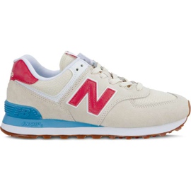 New Balance Wl574fla verão anoitecer alabastro com pomelo marrom multicolorido