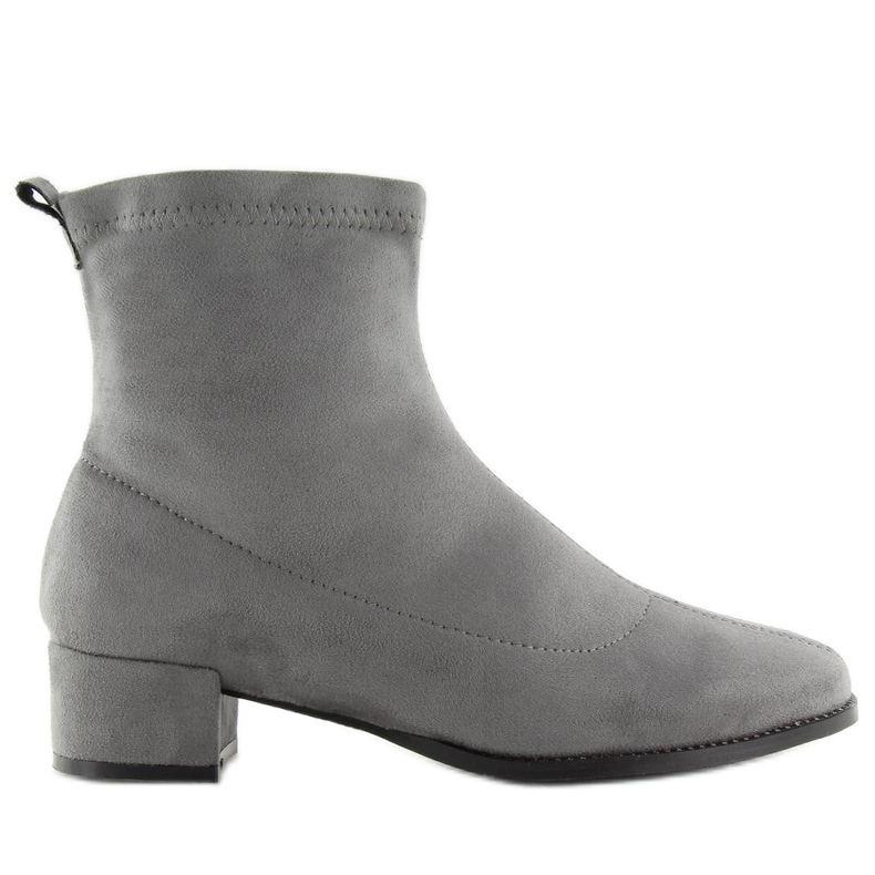 Botas de salto baixo cinza F184 cinza