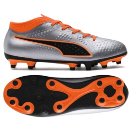 Chuteiras de futebol Puma One 4 Son Fg Jr 104782 01 cinza cinza / prata