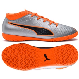 Sapatos de interior Puma One 4 Son It Jr 104783 01 cinza / prata prata