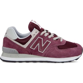 New Balance Borgonha Wl574er com branco multicolorido vermelho