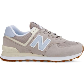 New Balance Wl574flc verão anoitecer branco liso com gelo azul marrom multicolorido