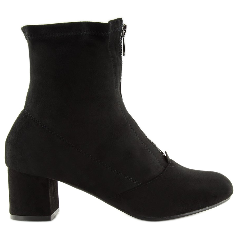 Botas com salto estável preto F0Z-01 Preto