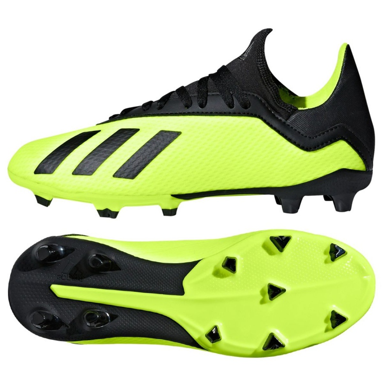 Chuteiras Adidas X 18.3 Fg Jr DB2418 multicolorido verde Chuteiras Adidas X 18.3 Fg Jr DB2418 multicolorido verde