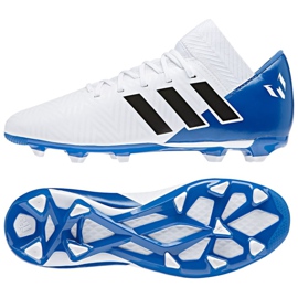 Chuteiras Adidas Nemeziz Messi 18.3 FxG Jr DB2364 multicolorido branco