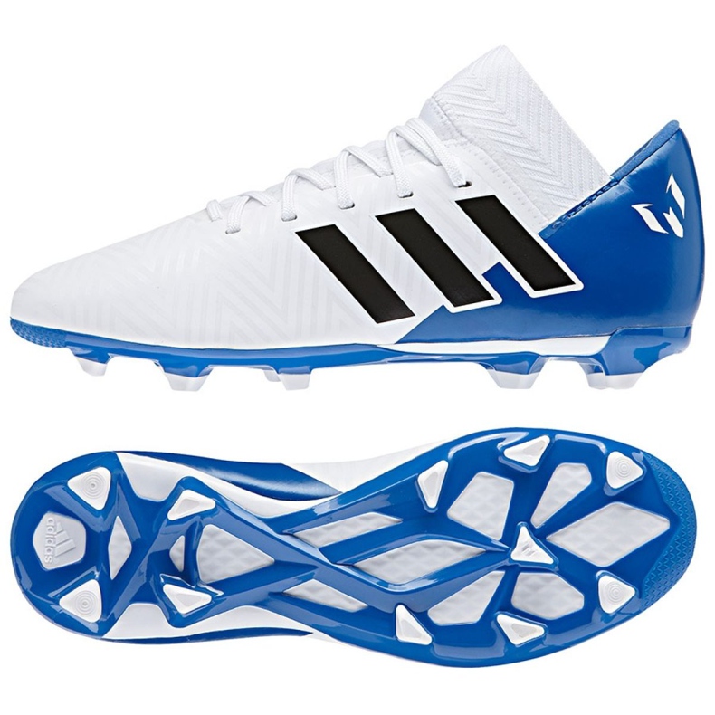Chuteiras Adidas Nemeziz Messi 18.3 FxG Jr DB2364 multicolorido branco Chuteiras Adidas Nemeziz Messi 18.3 FxG Jr DB2364 multicolorido branco