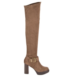 Super Me Botas de mosqueteiro no poste marrom