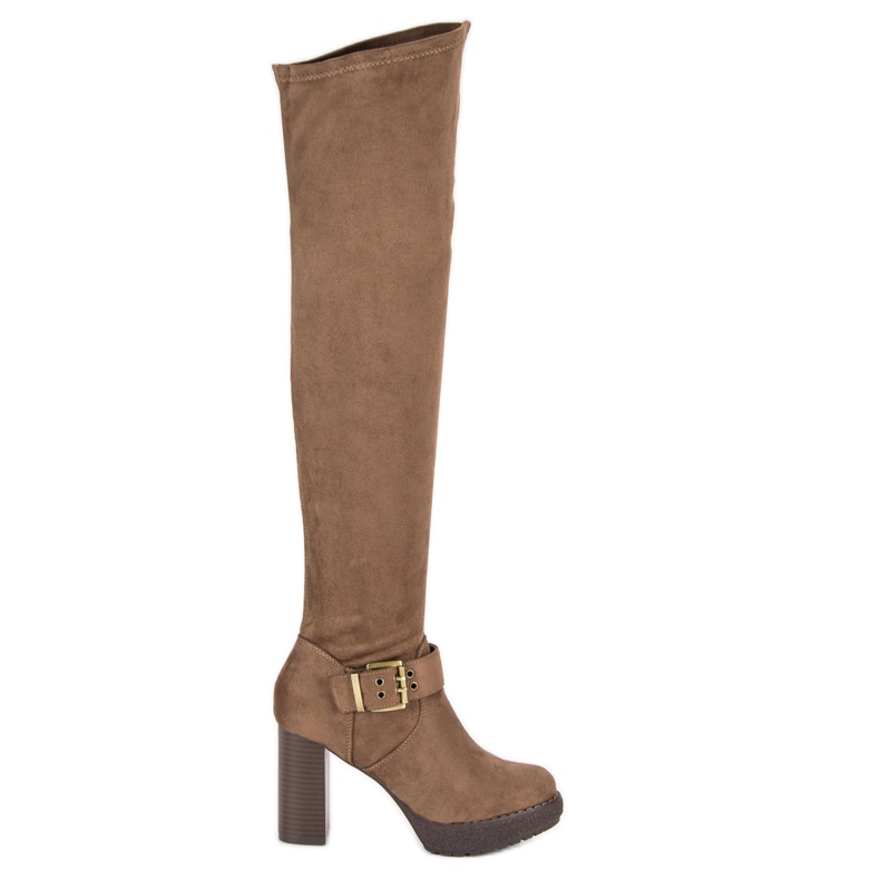 Super Me Botas de mosqueteiro no poste castanho