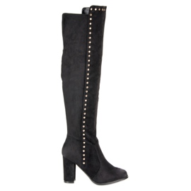 Botas elegantes de camurça VINCEZA preto Botas elegantes de camurça VINCEZA preto