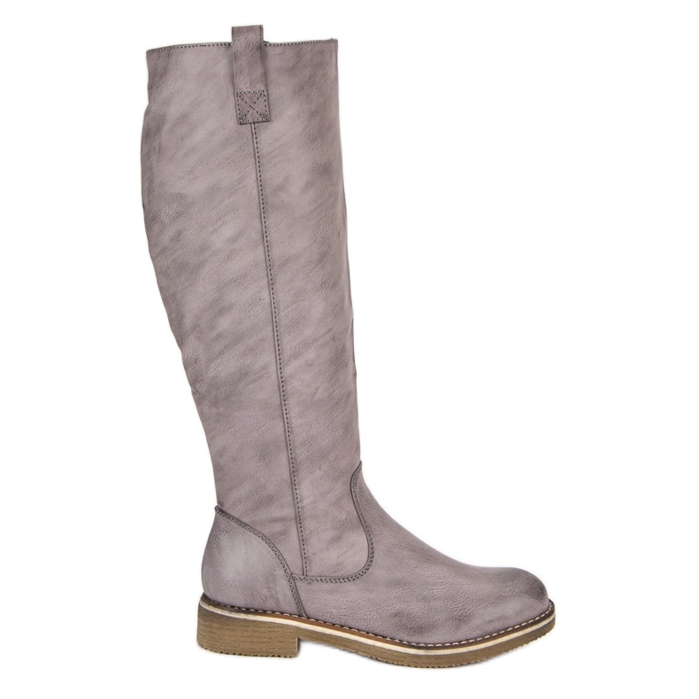 Super Me Botas femininas casuais cinza