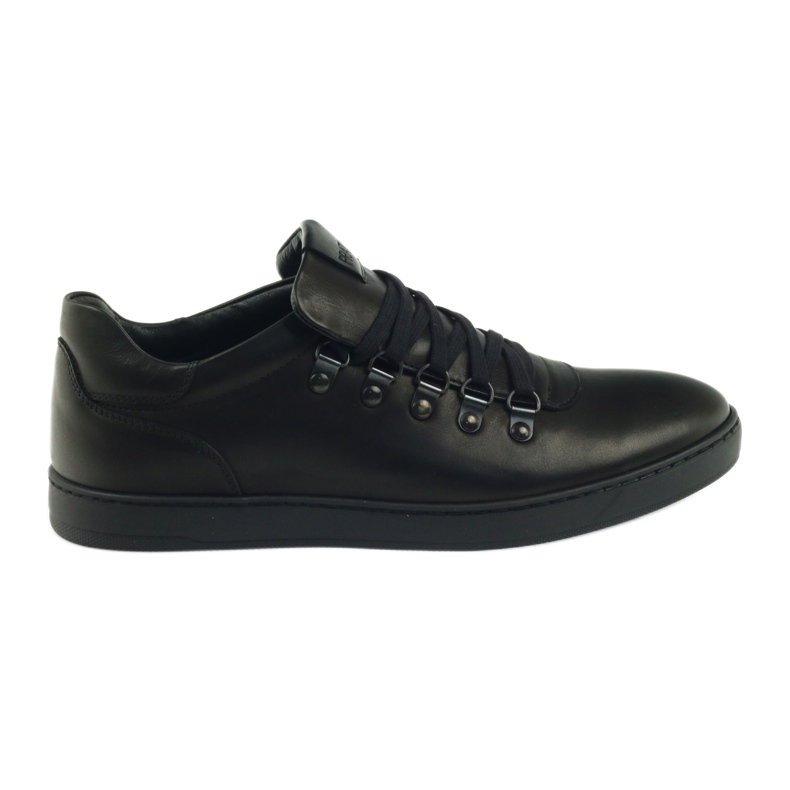 Pilpol Black Sports Leather Shoes PC051 preto
