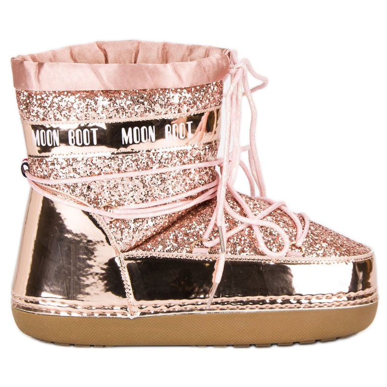 Botas de neve cor-de-rosa elegantes