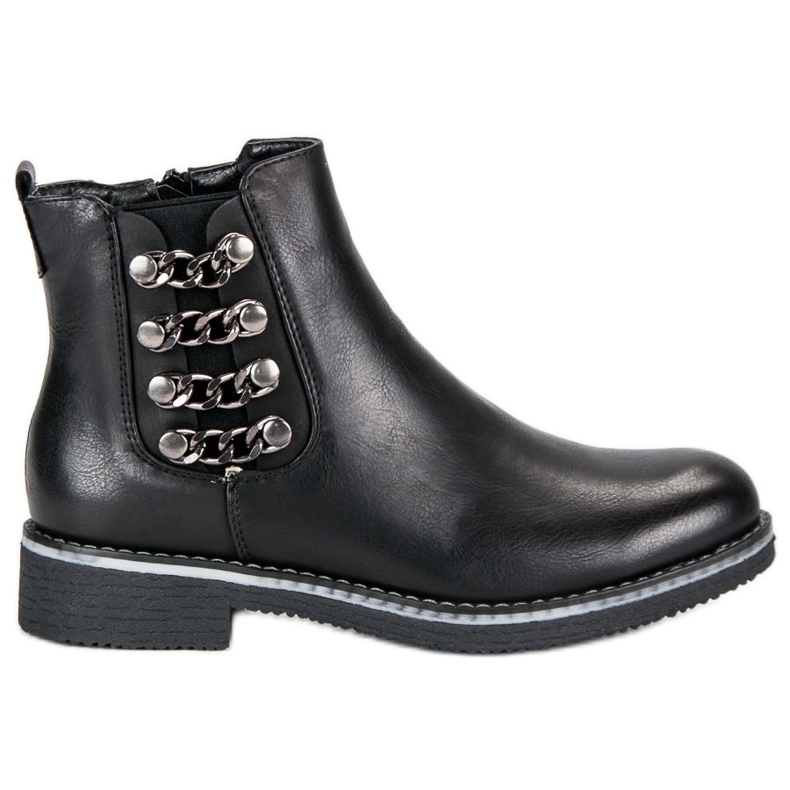 Forever Folie Botas pretas de salto plano preto