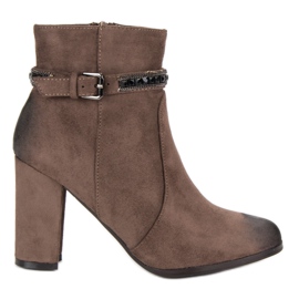 Botas de camurça de salto alto VINCEZA castanho