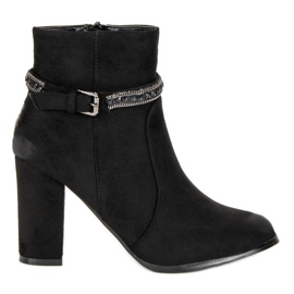 Botas de camurça de salto alto VINCEZA preto Botas de camurça de salto alto VINCEZA preto