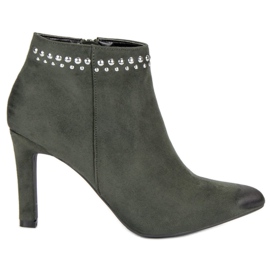 Botas de camurça com salto alto VINCEZA verde Botas de camurça com salto alto VINCEZA verde