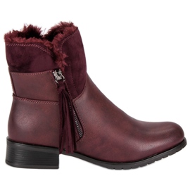 Forever Folie Botas quentes femininas vermelho