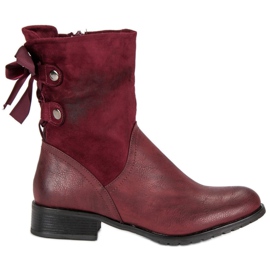 Forever Folie Botas cor de vinho elegantes vermelho
