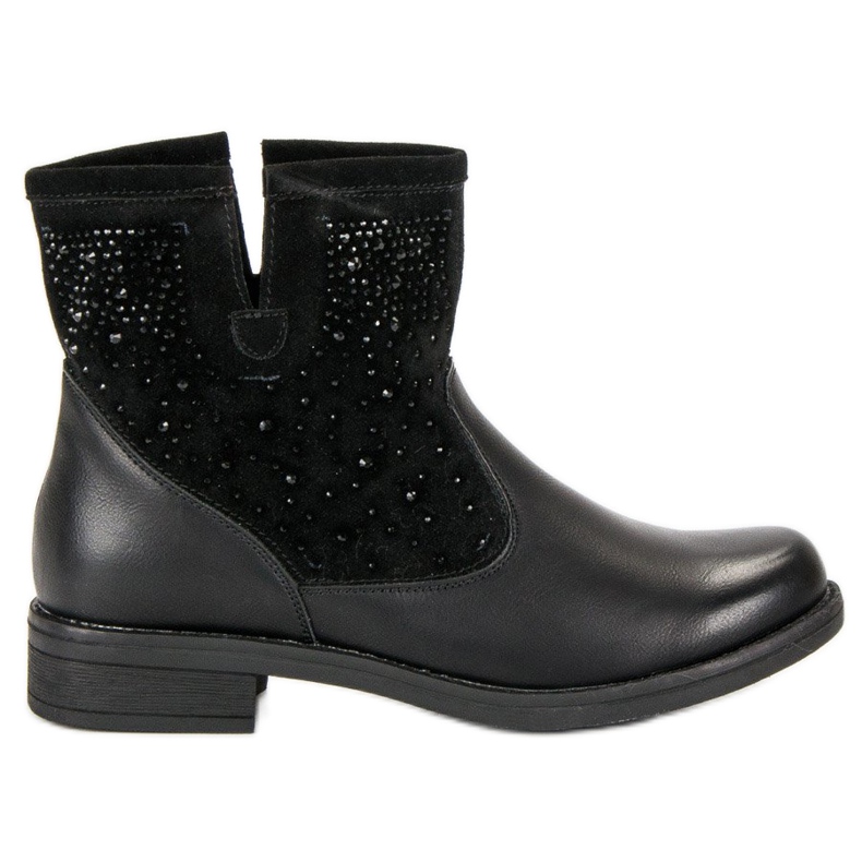 Botas pretas de cano baixo preto