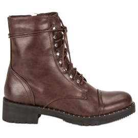 Anesia Paris Botas marrons amarradas marrom