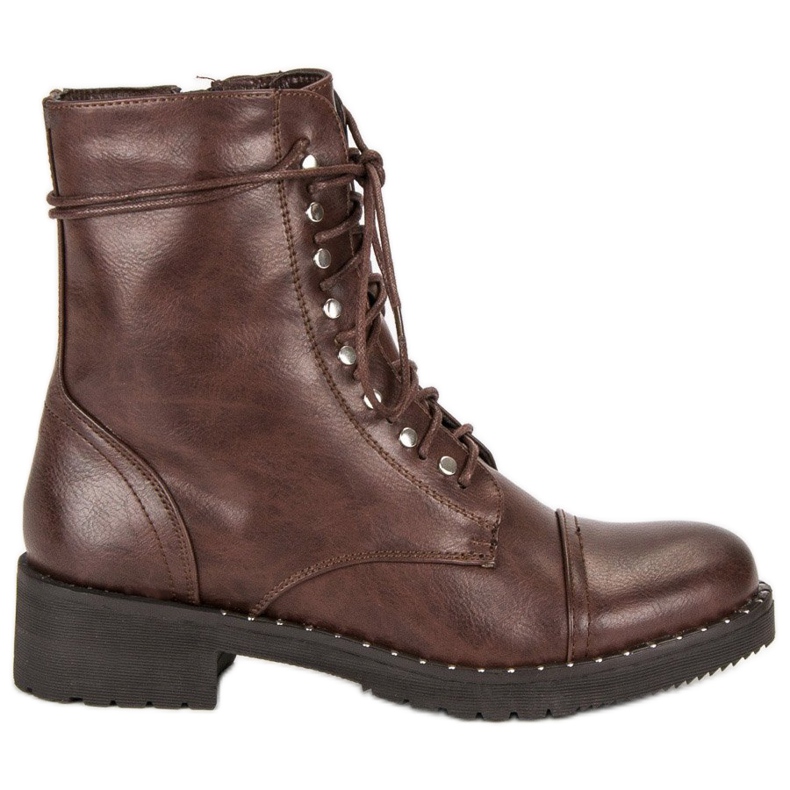Anesia Paris Botas marrons amarradas castanho