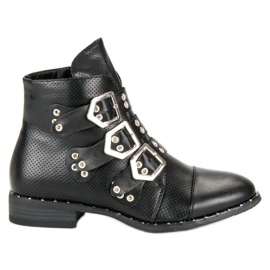 SDS Botas femininas de rock preto