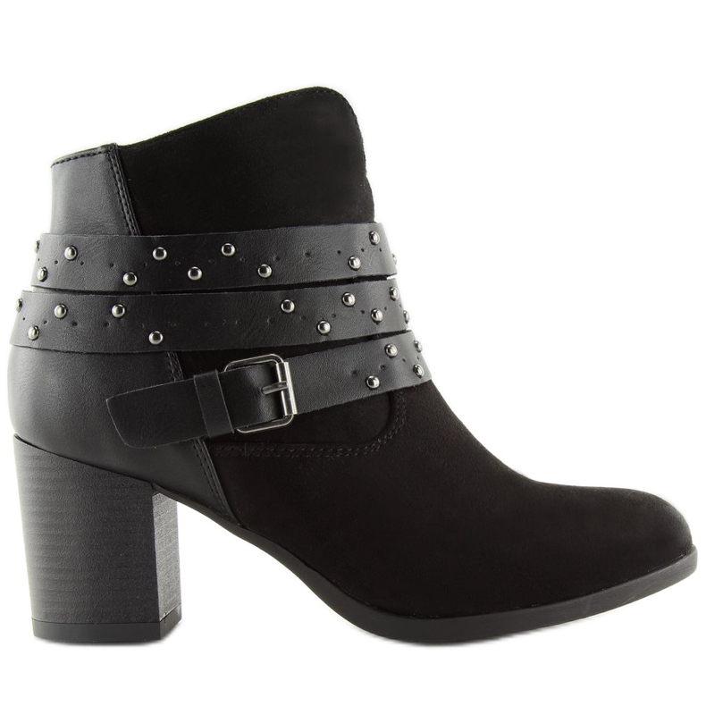 Botas com salto estável preto G-36 Preto Botas com salto estável preto G-36 Preto