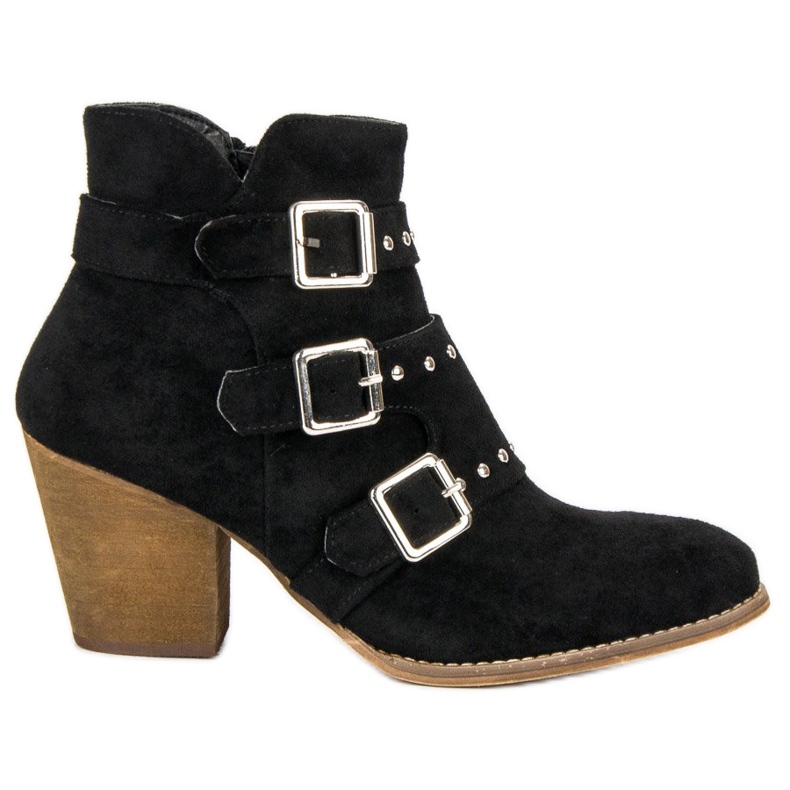 Botas casuais de salto alto preto