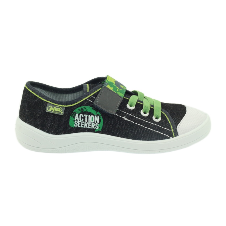 Sapatos infantis Befado, chinelos, tênis 251y102 preto verde