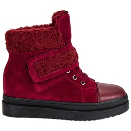 Botas quentes cor de vinho vermelho Botas quentes cor de vinho vermelho