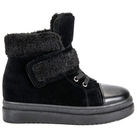 Botas pretas quentes preto