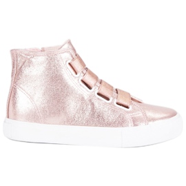 Tênis rosa acima do tornozelo