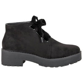 Anesia Paris Botas de camurça da moda preto