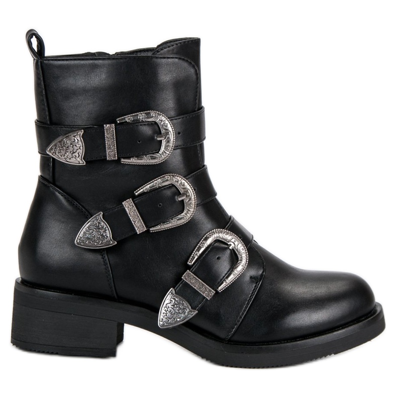 Ideal Shoes Botas elegantes para o outono preto