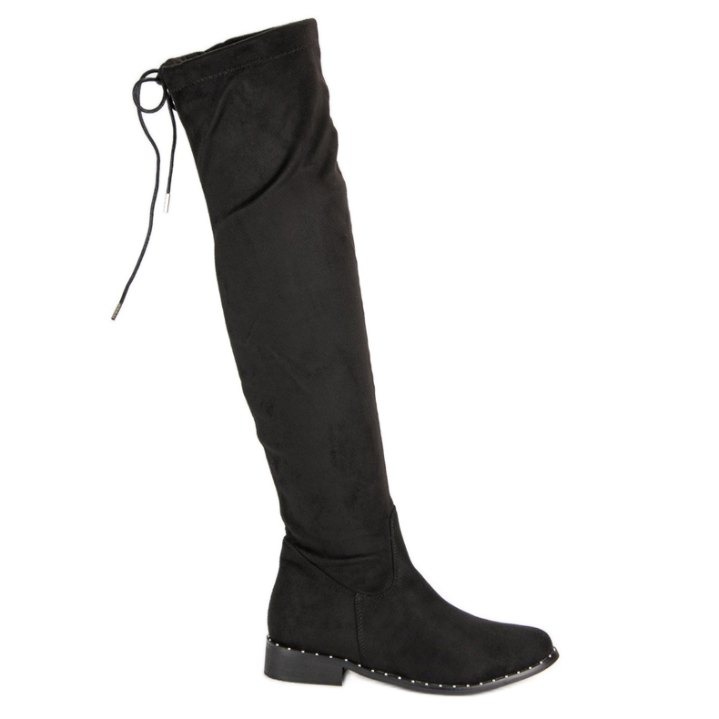 Seastar Botas acima do joelho com salto plano preto