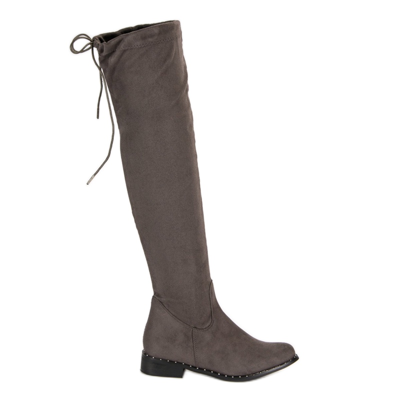 Seastar Botas acima do joelho com salto plano cinza Seastar Botas acima do joelho com salto plano cinza