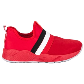 Sapatilhas vermelhas deslizantes vermelho