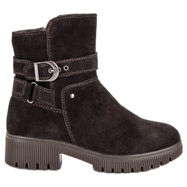 Botas de couro quente marrom