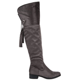 Forever Folie Botas cinza de salto alto