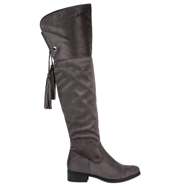 Forever Folie Botas cinza de salto alto