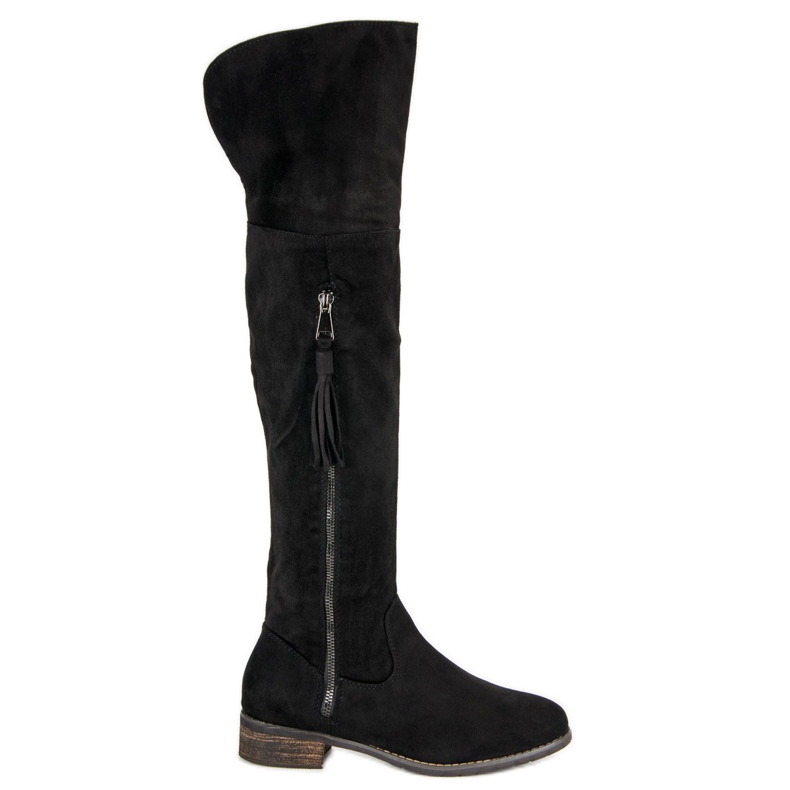 Queentina Boho botas de camurça preto