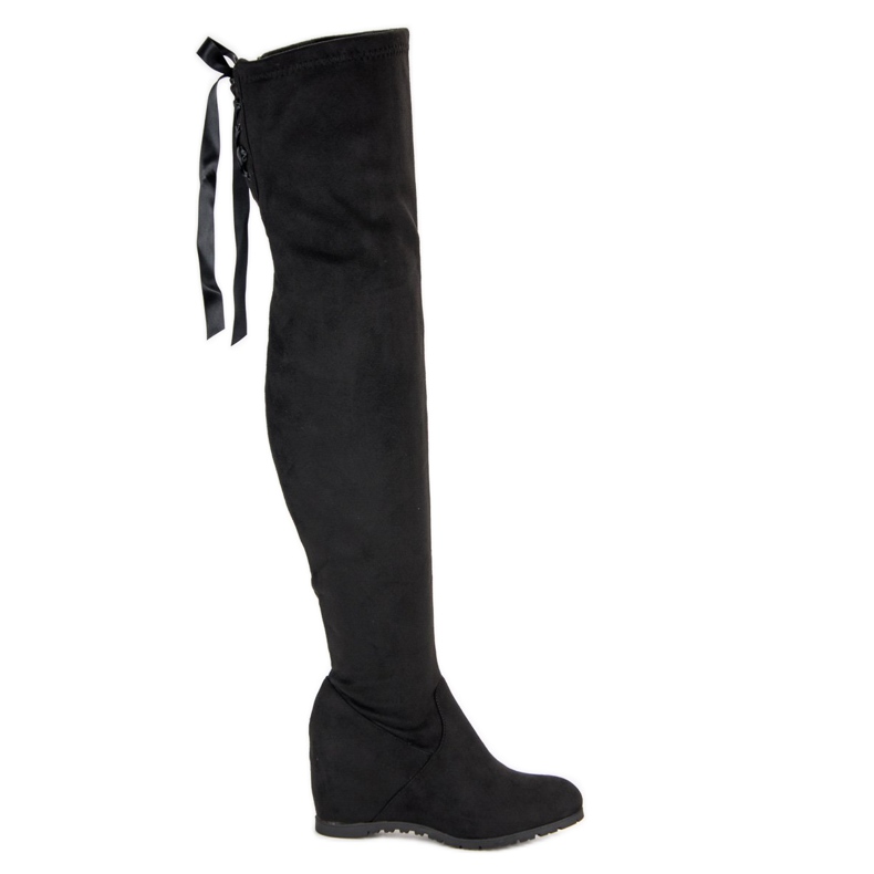 Bestelle Botas pretas na cunha preto