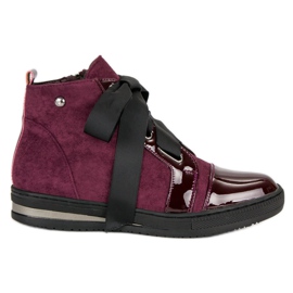 Filippo Tênis elegantes acima do tornozelo roxo vermelho