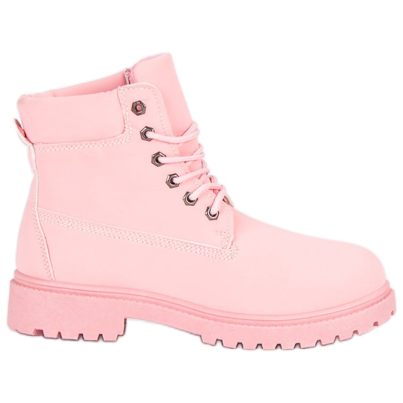 Lemax Botas de caminhada cor-de-rosa femininas