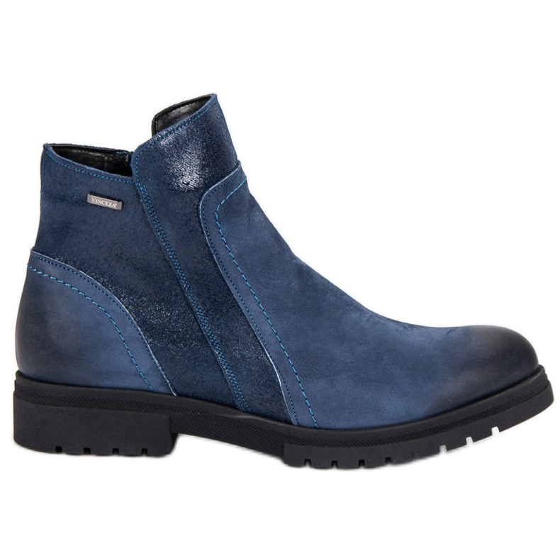 Botas de couro VINCEZA confortáveis azul