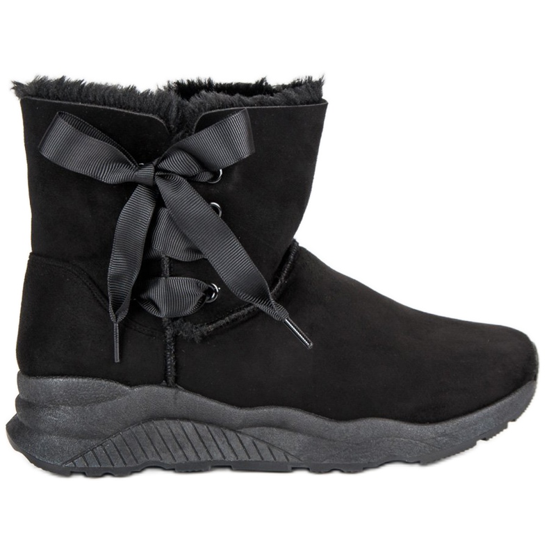 Lemax Botas de neve elegantes com pele preto