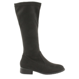 M.Daszyński Botas pretas com salto plano MR1602 preto M.Daszyński Botas pretas com salto plano MR1602 preto